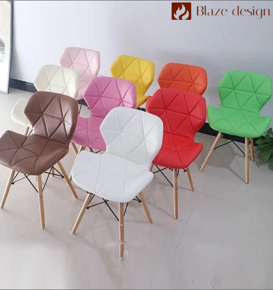 Ghế da tam giác chân gỗ