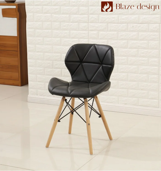 Ghế da tam giác chân gỗ